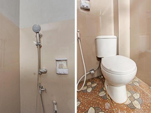 萨萨克OYO 91210 Hotel J3的一间带卫生间和淋浴的浴室