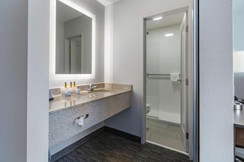 圣保罗科莫公园贝斯特韦斯特优质酒店的一间带水槽和镜子的浴室