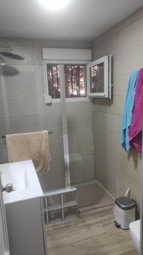 阿尔法卡Villa jose luis的带淋浴和盥洗盆的浴室