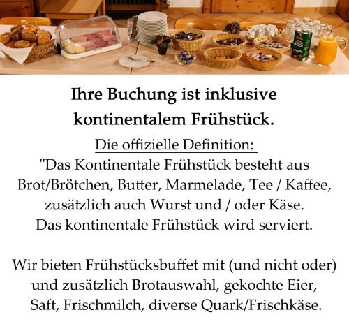 SachsenkamGasthof Pension Altwirt的一张带餐桌的餐厅的传单