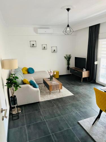 兹拉马Soners Dream Apartment的带沙发和电视的客厅