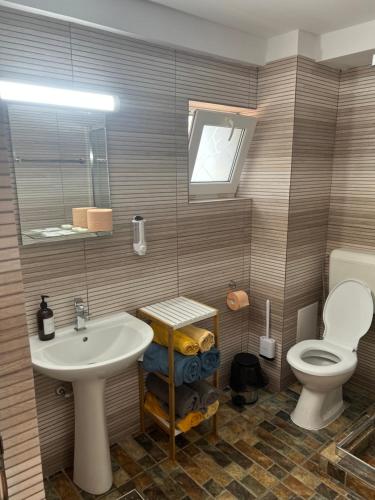 苏利纳维拉阿尔加酒店的一间带卫生间和水槽的浴室