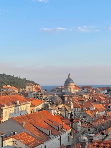 杜布罗夫尼克Old town Casa Nevia Dubrovnik的享有红色屋顶的城市美景