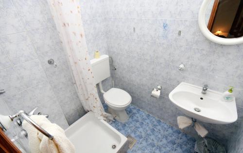 萨普伦纳拉Apartments and rooms by the sea Cove Saplunara, Mljet - 4907的浴室配有白色卫生间和盥洗盆。