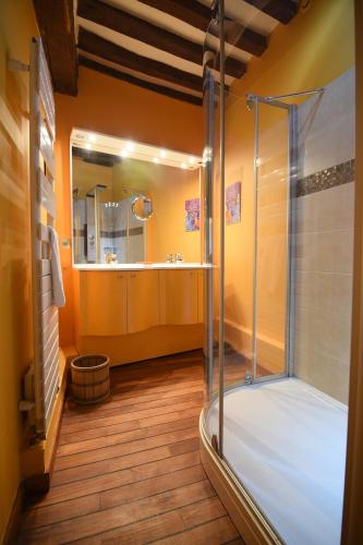 迪耶普Les Falaises de l'Estran的浴室配有淋浴间和盥洗盆