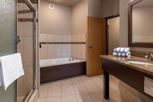 布里奇沃特贝斯特韦斯特布里奇沃特酒店及会议中心的带浴缸和盥洗盆的浴室