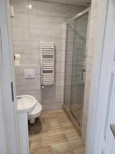 克罗托申Paloma11的浴室配有卫生间、盥洗盆和淋浴。
