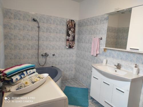OdžakHome of nature - kuća prirode的浴室配有盥洗盆、卫生间和浴缸。