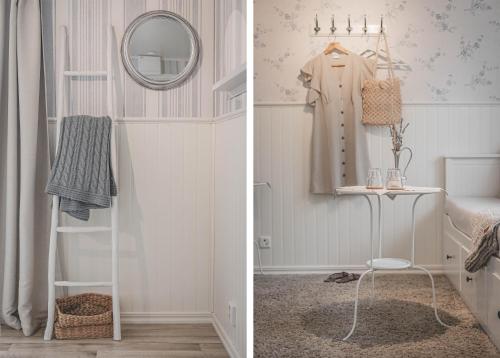 摩尔比兰加Eco by StrandNära的更衣室配有镜子和梳妆台