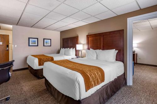 比尤特Comfort Inn Butte City Center I-15 - I-90的酒店客房设有两张床和电视。