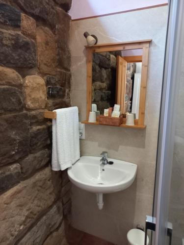卡马莱尼奥极速酒店的一间带水槽和镜子的浴室