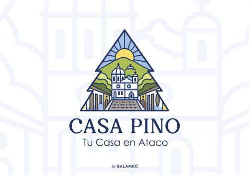 康塞普西翁德阿塔科Hotel Casa Pino, Tu Casa en Ataco的印有非洲卡萨皮诺标志的标志