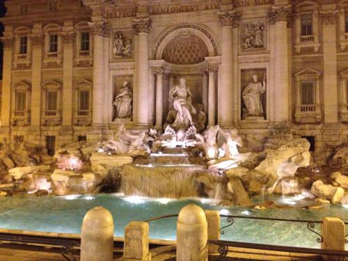 罗马多莫斯芬提斯酒店的建筑物喷泉的景色
