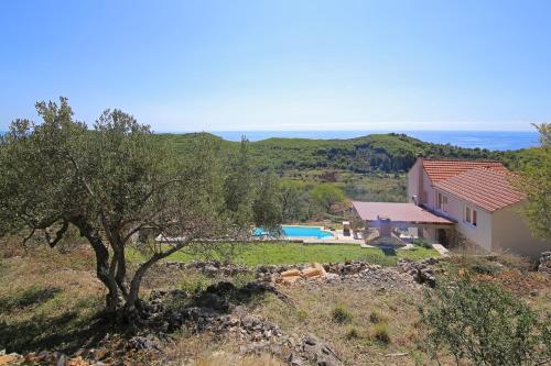 Family friendly house with a swimming pool Babino Polje, Mljet - 14926内部或周边泳池景观