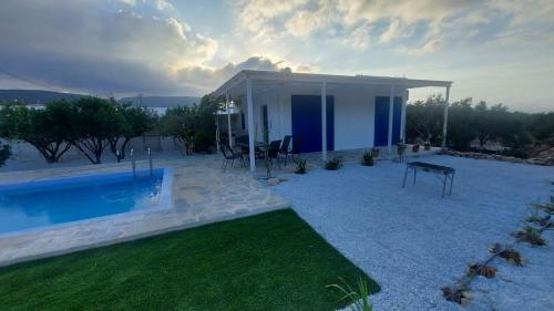 阿基欧斯尼古拉斯Villa Edna Crete的一座带游泳池和房子的别墅