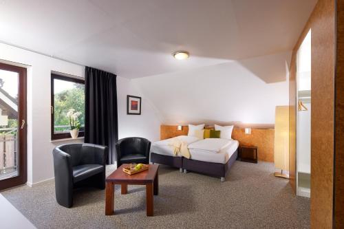 温特贝格Smart-Living的配有一张床和一把椅子的酒店客房