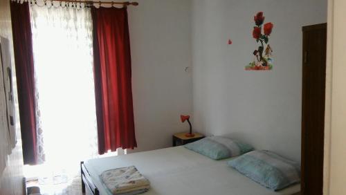 普特尼科维奇Apartments by the sea Luka Dubrava, Peljesac - 13632的卧室配有白色的床和窗户。