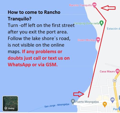 莫约加尔帕Rancho Tranquillo的带有地图的手机的截图