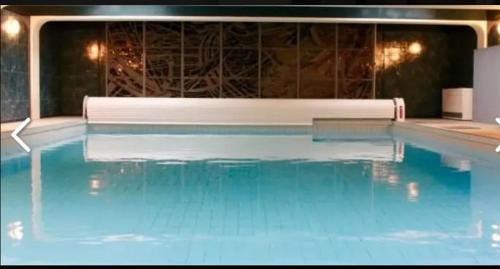 慕尼黑Apartment in München的蓝色海水大型游泳池