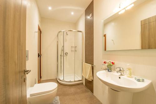 沙拉Tfiefa Holiday Home的浴室配有卫生间水槽和淋浴。