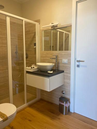 蒙塔尔奇诺Podere Belsogno-Miniappartamento Roseto的一间带水槽和卫生间的浴室