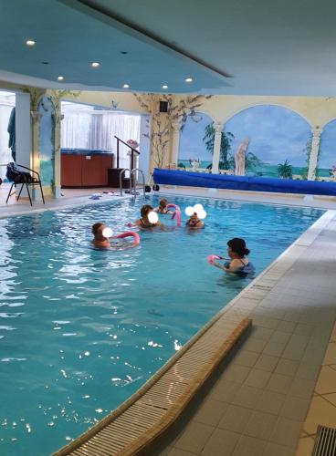 马尔堡ZibiSPA pokój nr 3的一群人在游泳池里