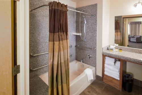奥克赫斯特贝斯特韦斯特优胜美地威酒店的设有带浴缸和淋浴的浴室。