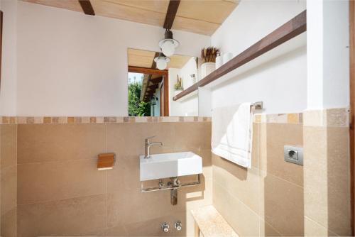 埃斯波尔莱斯Can Sion的一间带水槽和淋浴的浴室