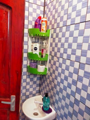 蒙巴萨Phee home的一间带水槽和卫生间的浴室