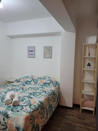 圣米格尔·德·图库玛Departamento Calle San Martin ( Microcentro)的一间卧室配有带毛巾的床