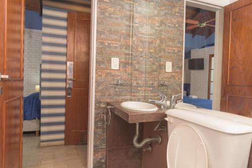 圣胡安讷沃苏左酒店的一间带水槽和卫生间的浴室
