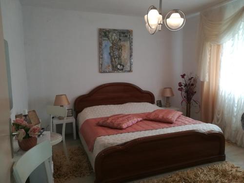 KijevoFamily friendly house with a parking space Kijevo, Zagora - 15414的一间卧室配有一张带两个枕头的床