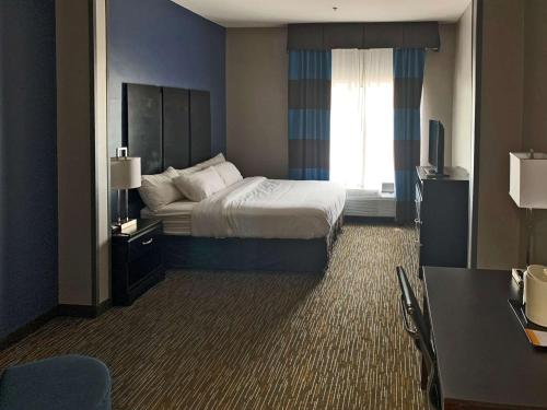 哥伦布Comfort Inn & Suites Columbus North的酒店客房设有床和窗户。