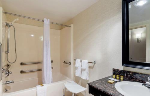 罗阿诺贝斯特韦斯特山谷景酒店的带浴缸、水槽和淋浴的浴室
