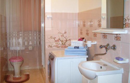 达尔沃沃达尔沃沃I度假屋的一间带水槽、卫生间和淋浴的浴室
