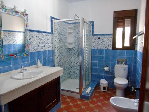 埃尔加斯托尔Balcón al Valle的带淋浴、盥洗盆和卫生间的浴室