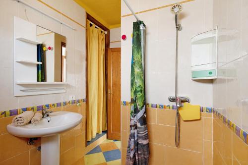 卡门港Casa Luz Elena的一间带水槽和淋浴的浴室
