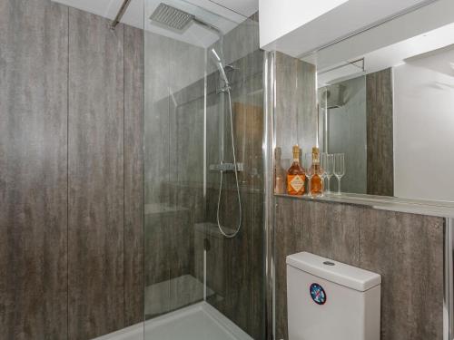 SouthowramWaterside Lodge Thirteen - Uk11853的带淋浴和卫生间的浴室