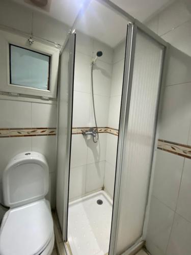 卡萨布兰卡Appartement de lux的一间带卫生间和淋浴的小浴室