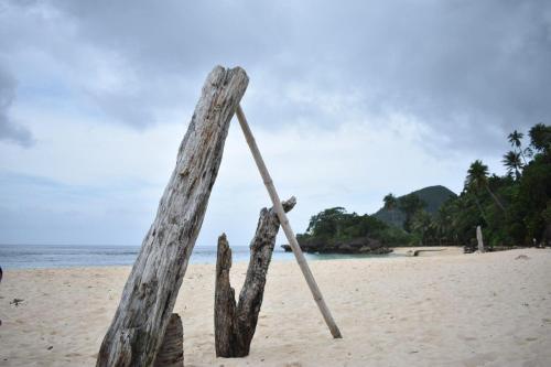 BuruangaLorenza's Cottage 1的海滩上一块木头