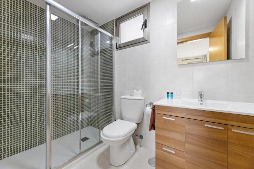 阿雷西费Alisios的浴室配有卫生间、淋浴和盥洗盆。