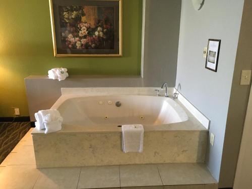 奥兰多Quality Inn & Suites Winter Park Village Area的在酒店客房内的大浴缸