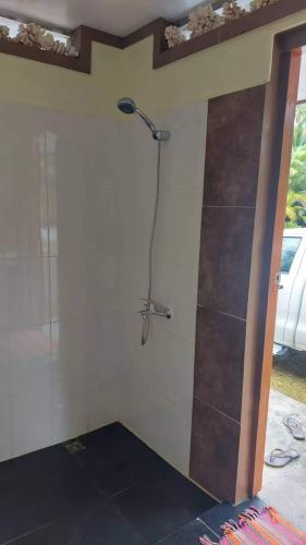 阿瓦托鲁Rangiroa Guest Paradise的淋浴位于客房的角落