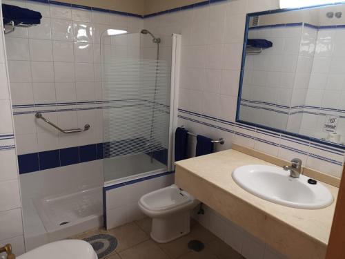 波多黎各自然公园公寓 的一间带水槽、淋浴和卫生间的浴室