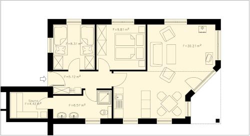 奥斯赛拜-塞林Strandhus Sellin - Apt. 02的黑白楼房图案