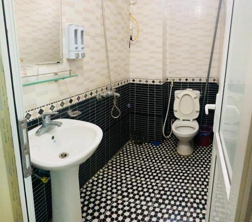 河内Phương Thảo Hotel的一间带水槽和卫生间的小浴室
