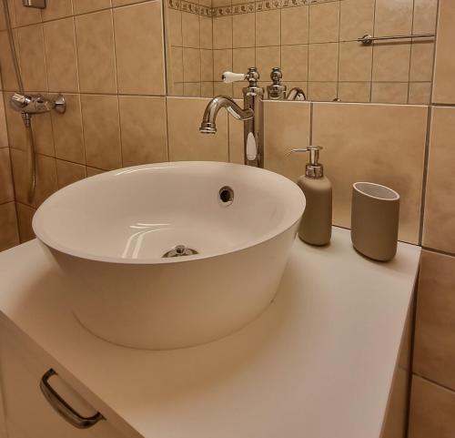 克拉格勒Bergland apartment 24的浴室设有白色水槽