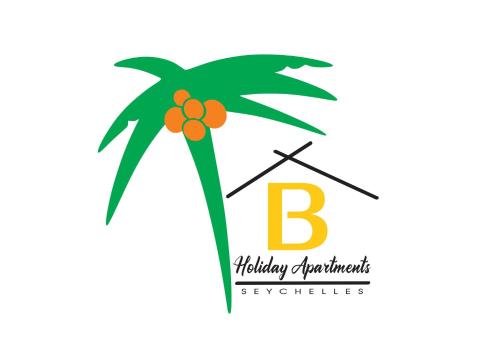博瓦隆B Holiday Apartments的棕榈树上的字母b标志