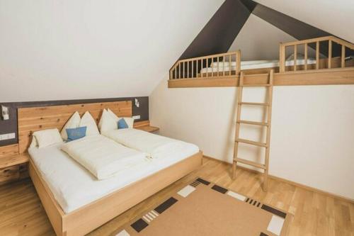 玛丽亚普法尔西尔维亚豪斯公寓的一间卧室配有一张双层床和梯子