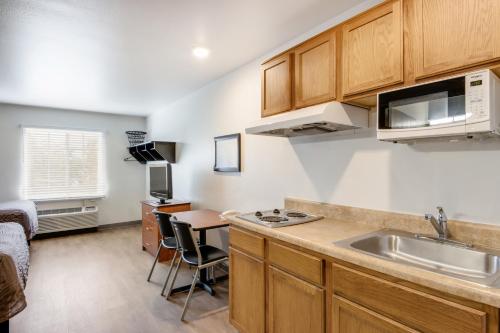 莱克兰Extended Stay America Select Suites - Lakeland的厨房配有水槽和台面